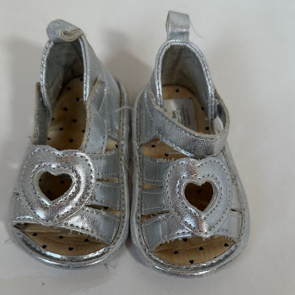 Child of mine silver baby sandals size 0-3 months - Picture 1 of 6